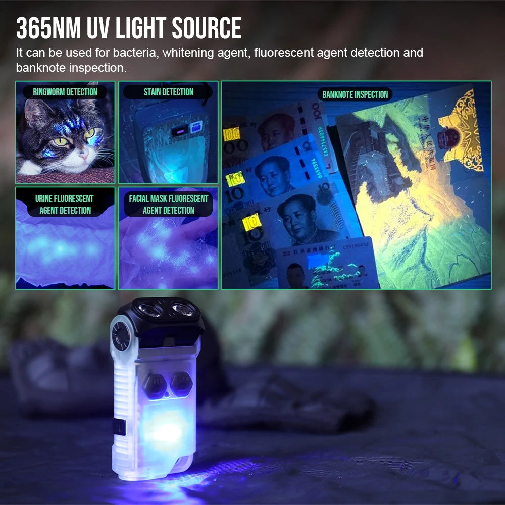 TrustFire MINIX5 Rechargeable LED EDC Flashlight With UV Light