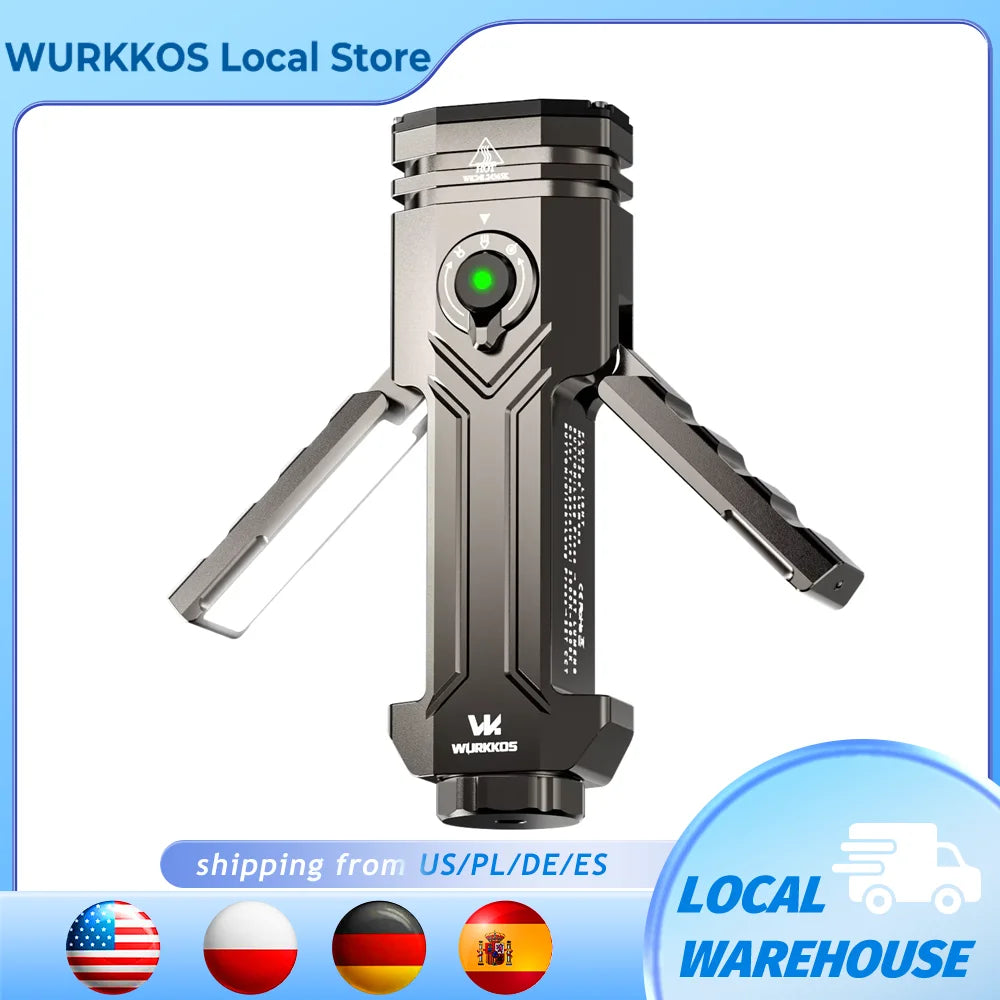 Wurkkos HD02 LED Camping Flashlight Portable Outdoor Searchlight