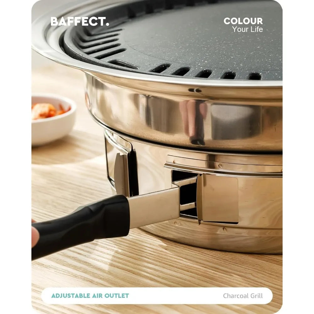 NBVCX 13 Point 7 Inch Nonstick Stainless Steel Portable Charcoal Stove