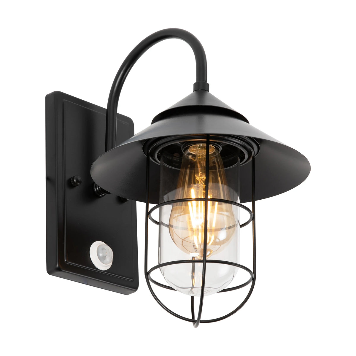 Bymaocar Retro Iron Wall Sconce With Human Body Induction For Bar And Corridor