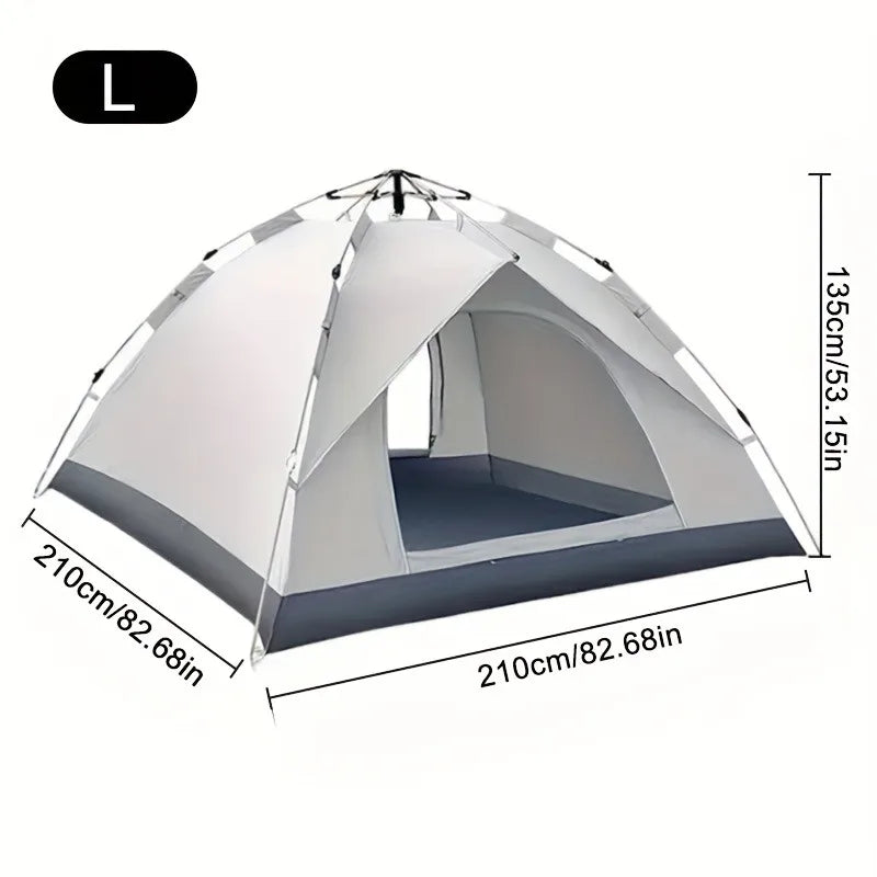 3-Second Quick Setup: Automatic Pop-Up Tent (No Assembly Required) — Featuring Fiberglass Poles and Oxford Fabric Canopy. An All-Season, Waterproof Camping Shelter with Zipper Closure, Ideal for Hiking, Travel, and the Beac