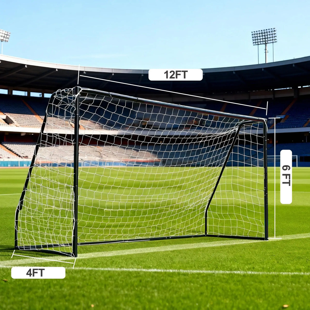 Soccer Goal 6 To 12 Ft Portable Backyard Soccer Goal With Net And Ground Stakes