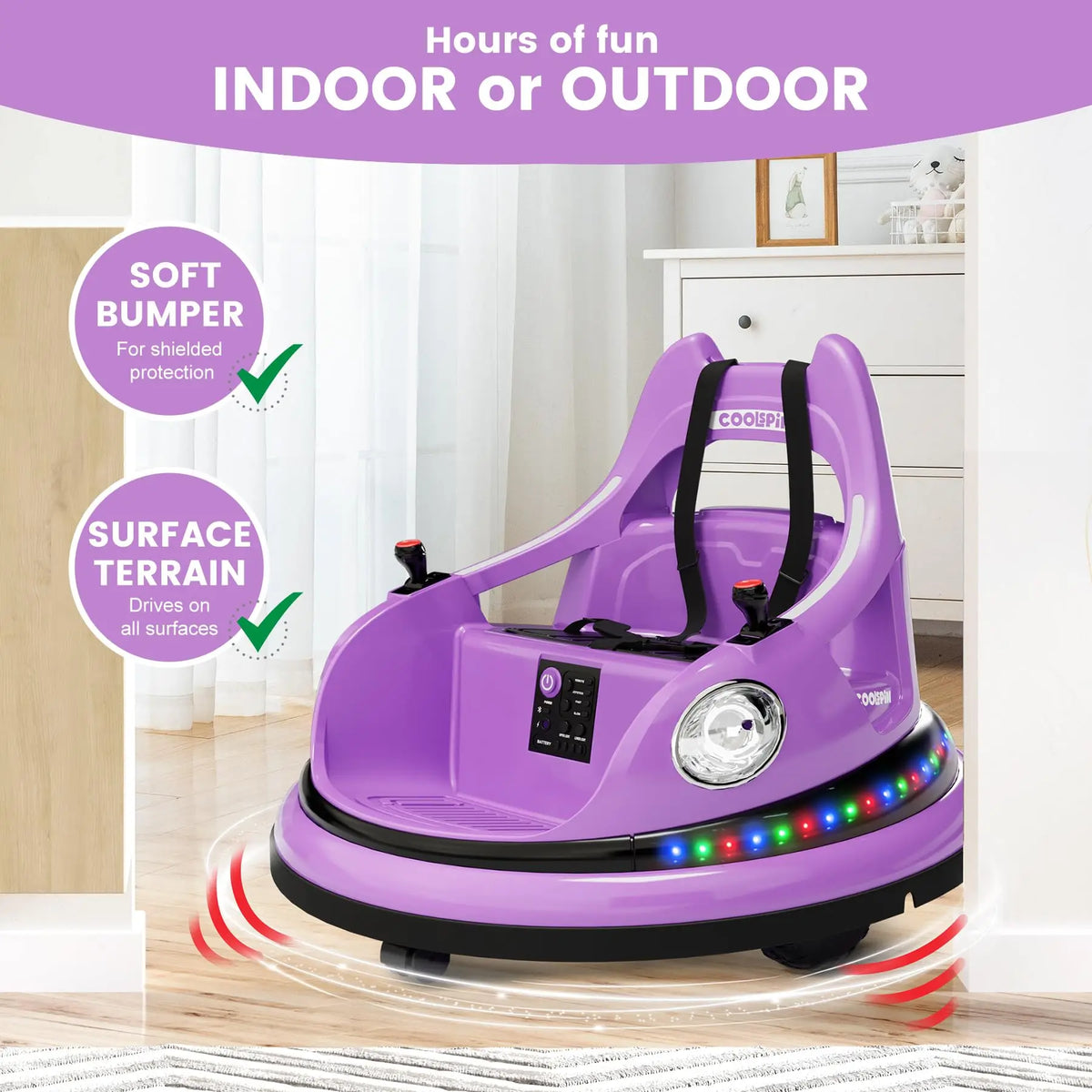 HiMiss 12V Kids Electric Bumper Car Remote Control Playset
