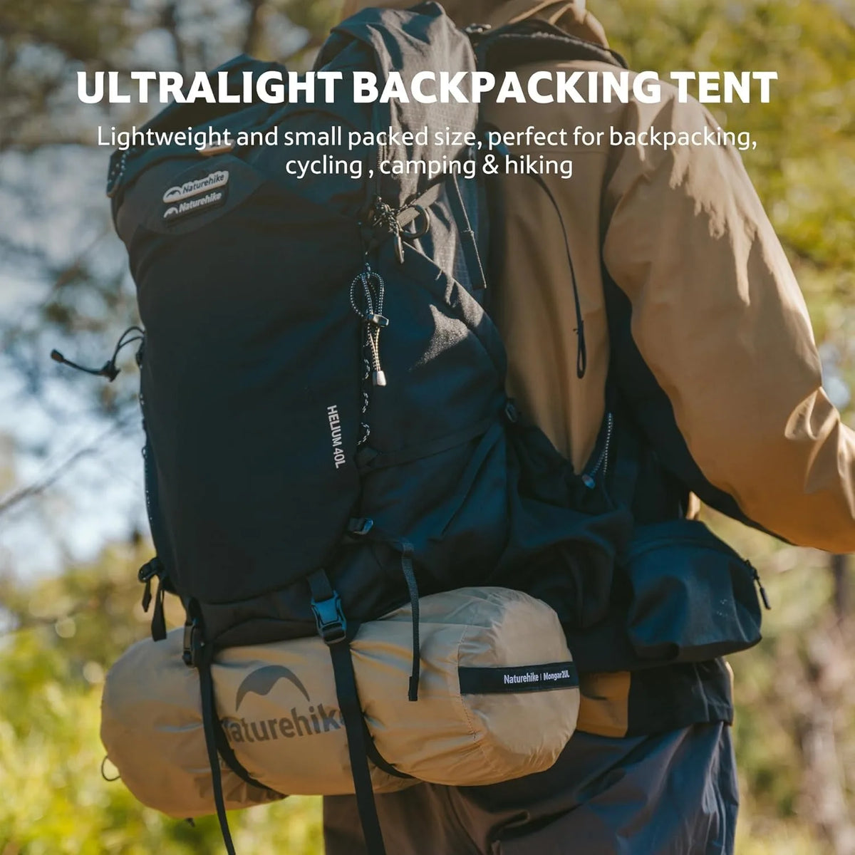 Naturehike Mongar UL Tent 2 Person 3 Season Camping Tent 15D Waterproof Ultralight Backpacking Tent for Hiking Cycling