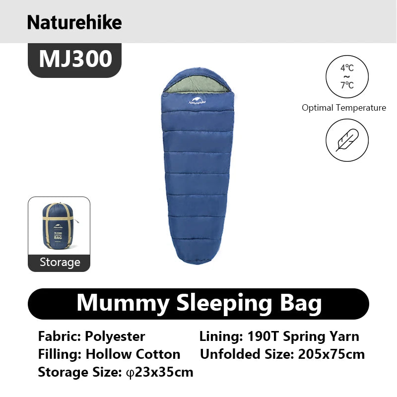 Naturehike Mummy Sleeping Bag MJ300 MJ600 Warm Polyester