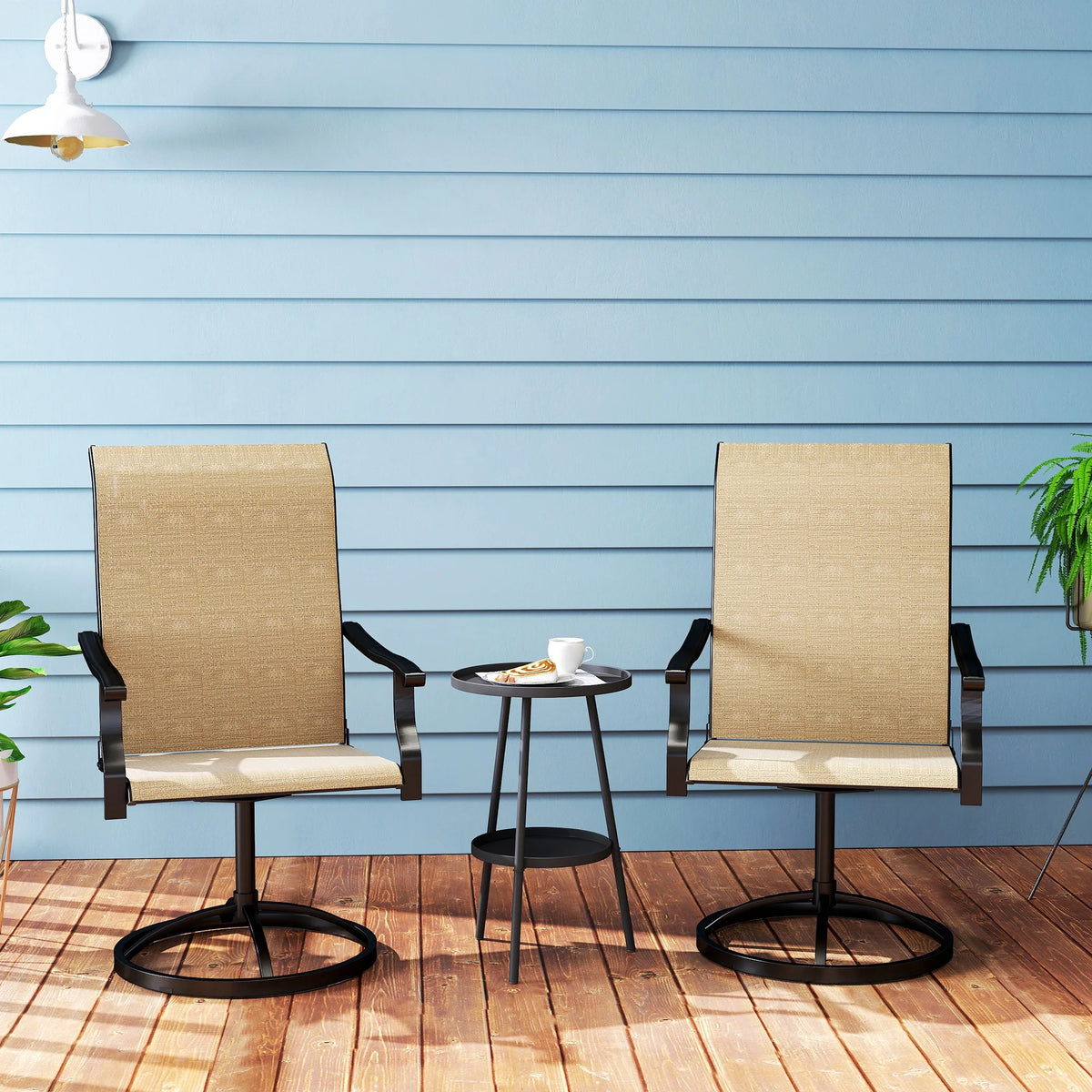 Outsunny Swivel Patio Dining Chairs For Outdoor Garden Use