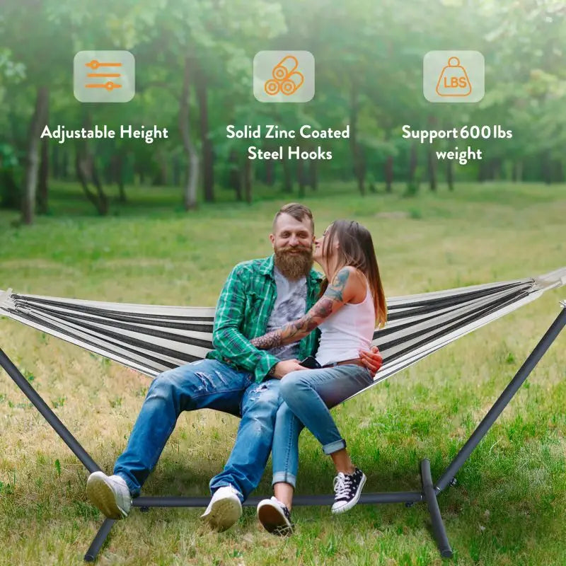 GYROOR Adjustable Stand Hammock Heavy Duty Outdoor Relaxation Bed