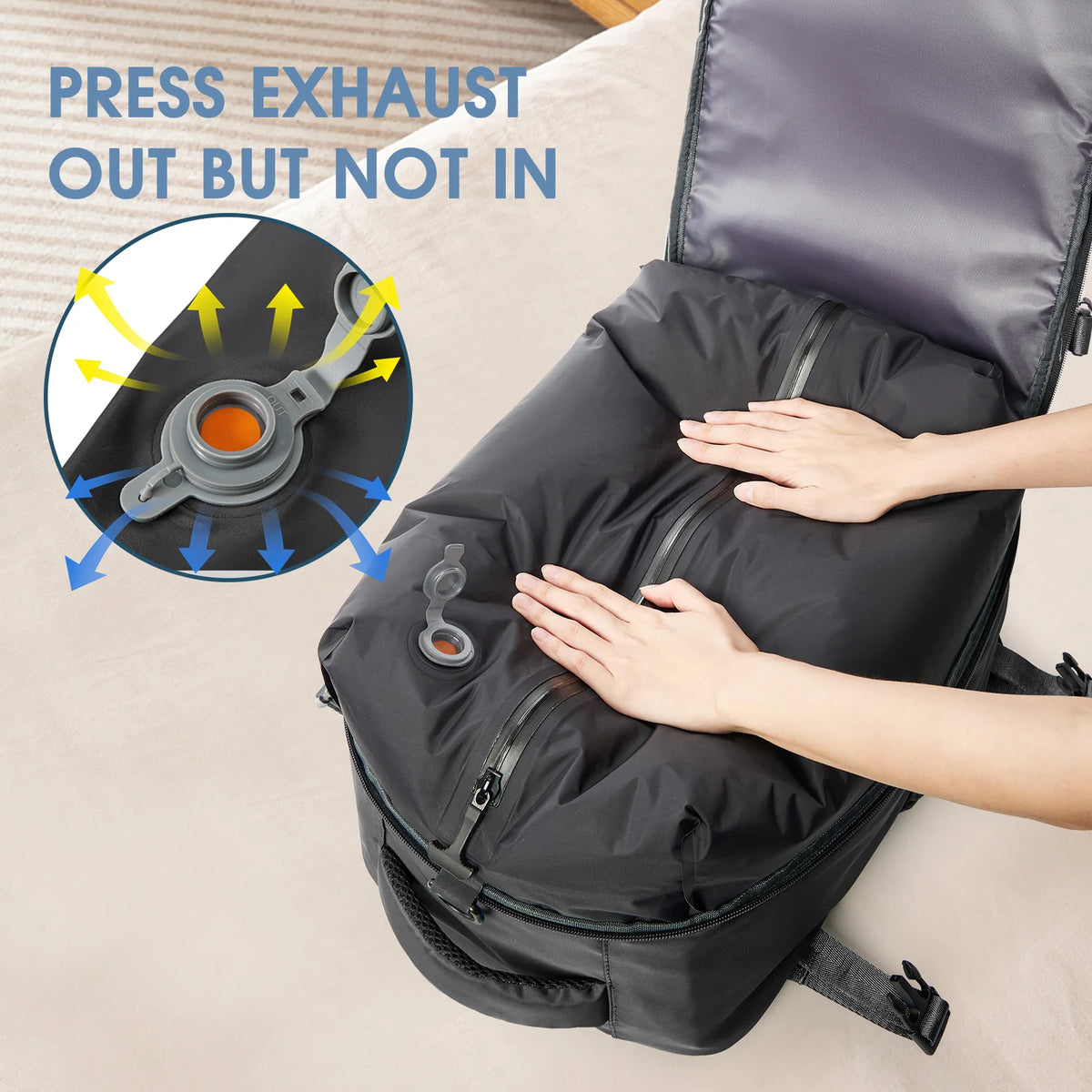 Vacuum Backpack Travel Bag for Men Large Capacity Backpack Business Laptop Backpack Women Men Expandable Backpack School Bag