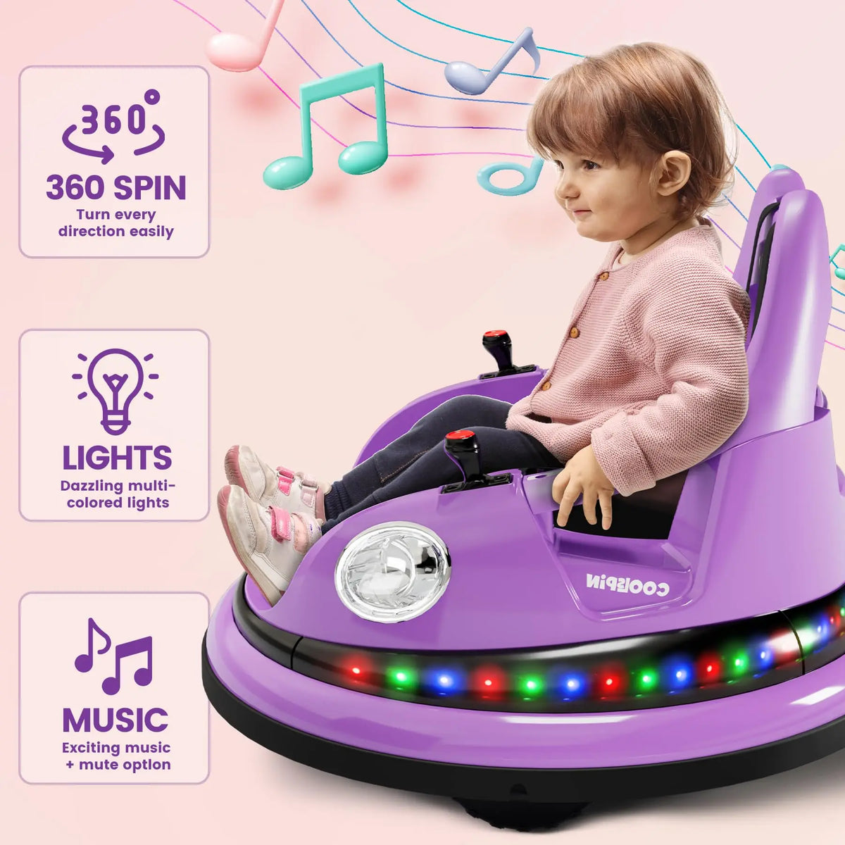 HiMiss 12V Kids Electric Bumper Car Remote Control Playset