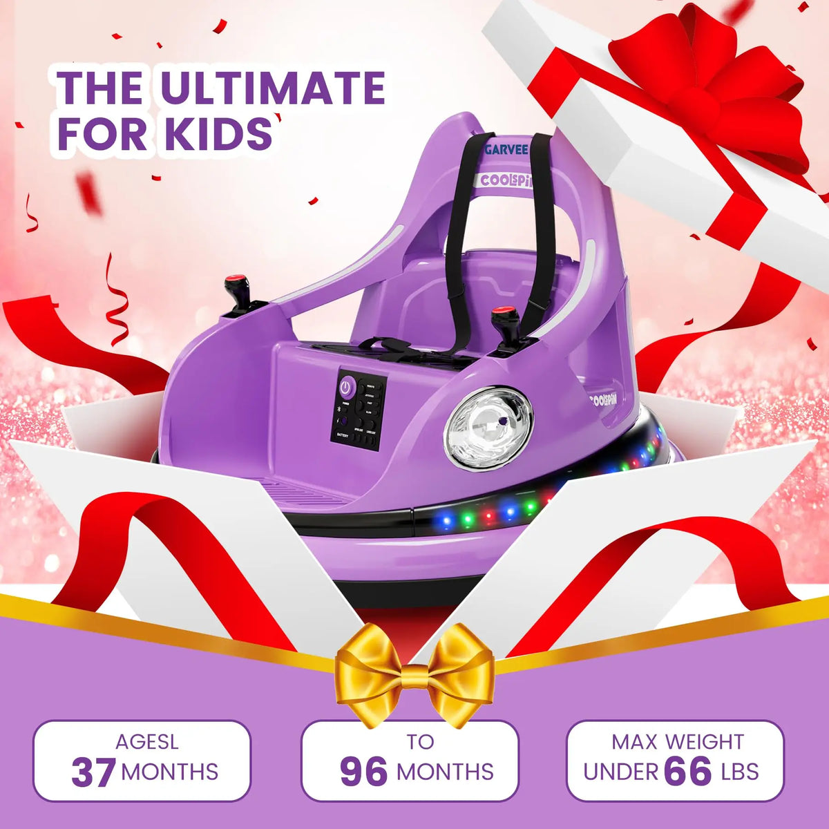 HiMiss 12V Kids Electric Bumper Car Remote Control Playset