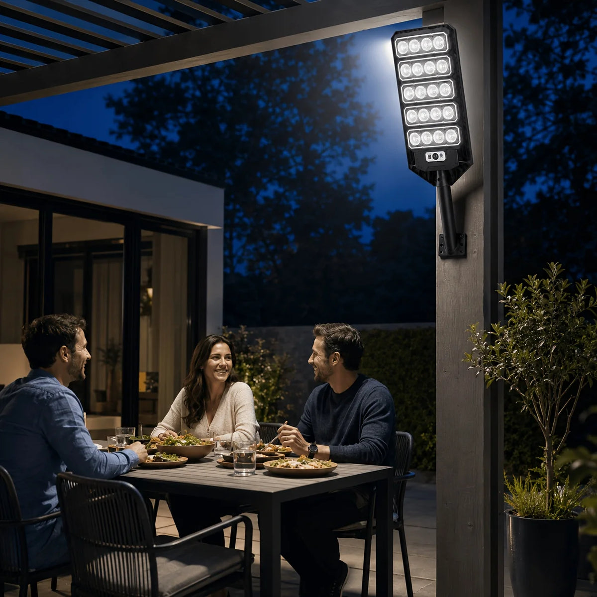 Outdoor Solar Street Light  4 Panel 5 Panel Motion Sensor Remote Control 3 Lighting Modes Dusk to Dawn Auto On Off IP65 Security Light Wall Pole Mount for Yard Driveway Garage Garden Patio