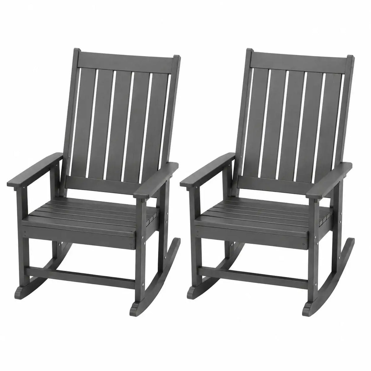 Ergonomic HDPE Outdoor Rocking Chair With Curved Back