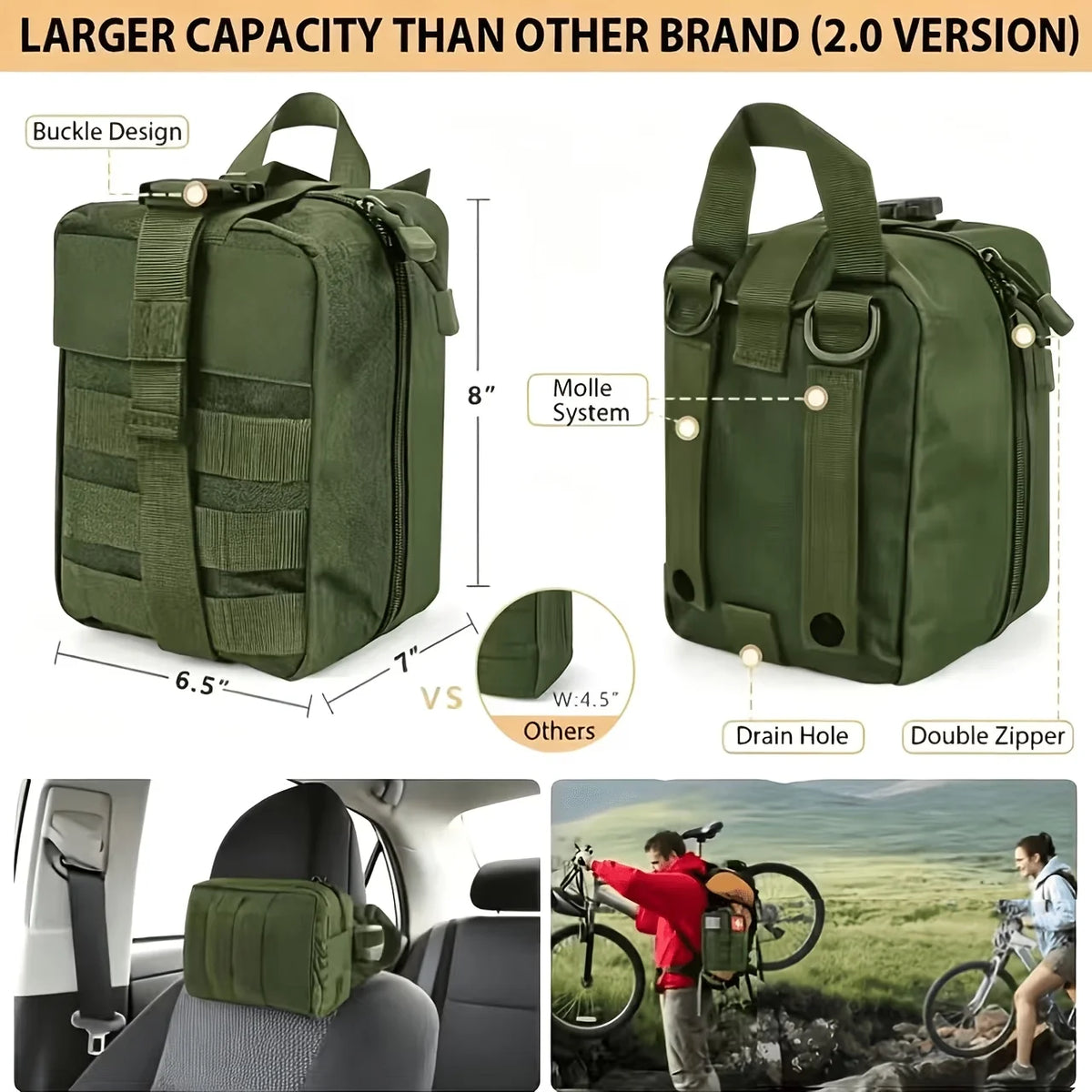 250-Piece Survival First Aid Kit IFAK EMT with Molle Bag Outdoor Emergency Gear Camping Hunting Hiking Home Trauma Kit