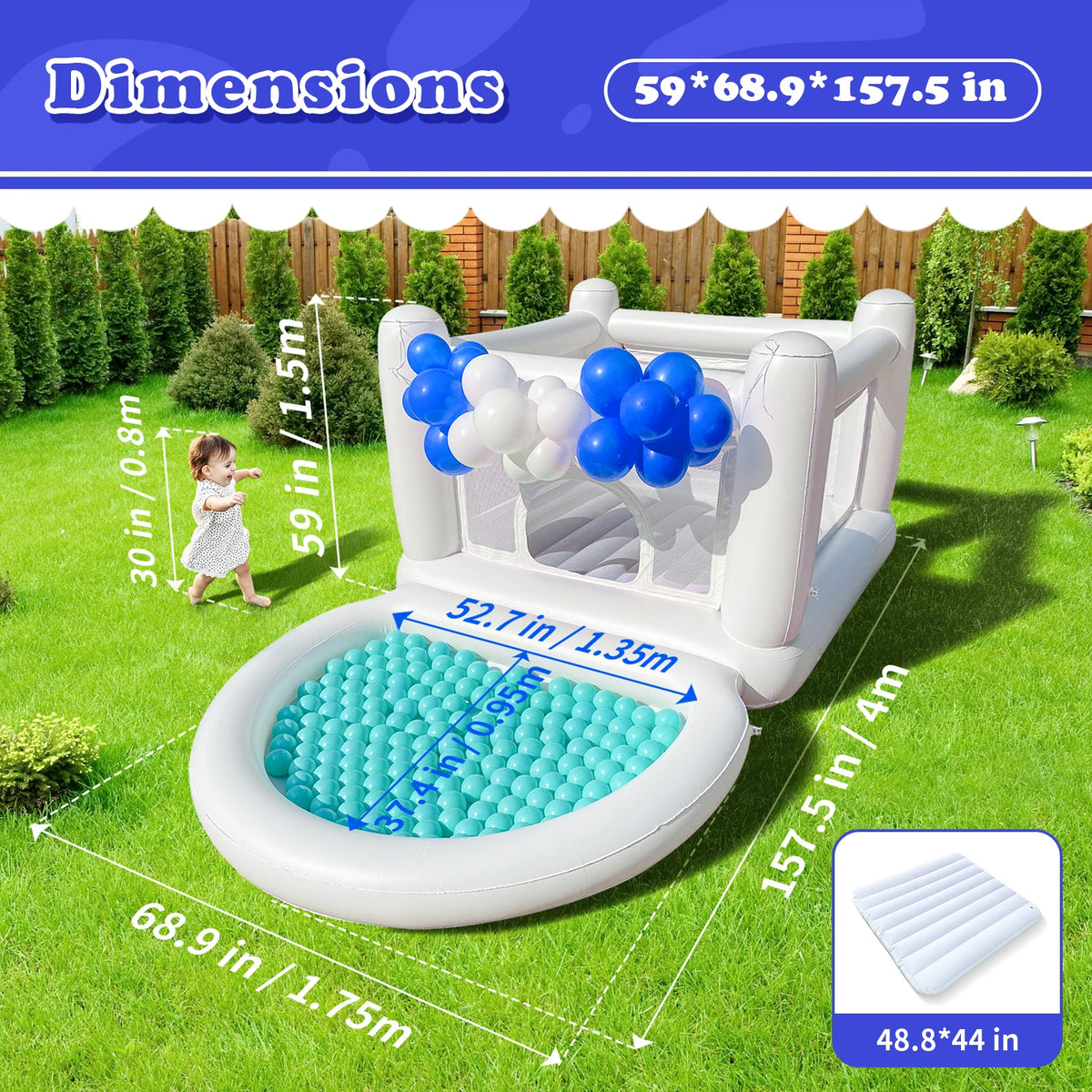 Vancen Inflatable Kids Bouncer With Attached Ball Pit Combo