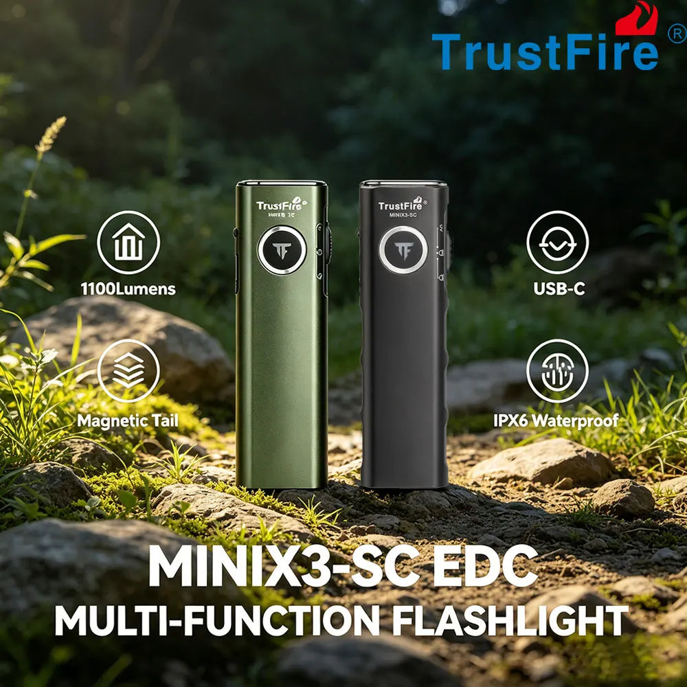 TrustFire MINIX3-SC Rechargeable EDC LED Flashlight With UV Light