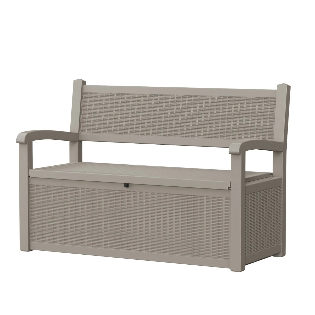 Weatherproof Rattan Look Outdoor Storage Bench For Patio Garden