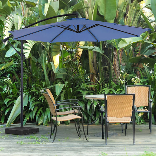 Jhk 10ft Outdoor Cantilever Patio Umbrella With Easy Tilt