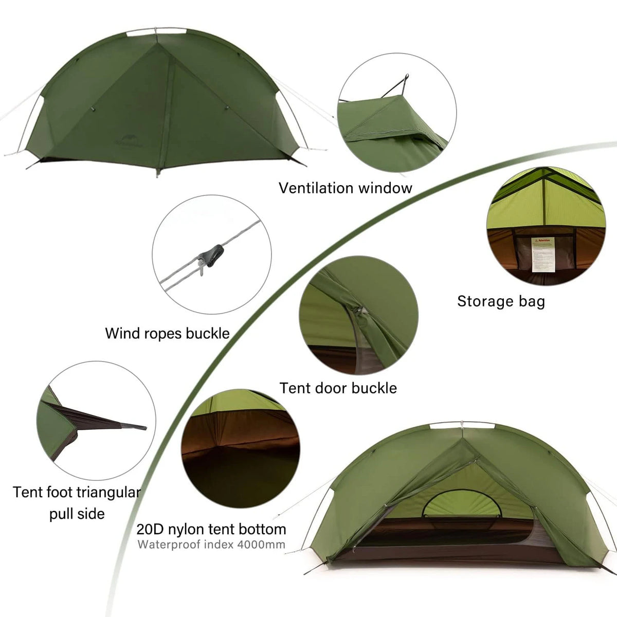 Naturehike Ultralight 1 2 Person Waterproof Camping Tent