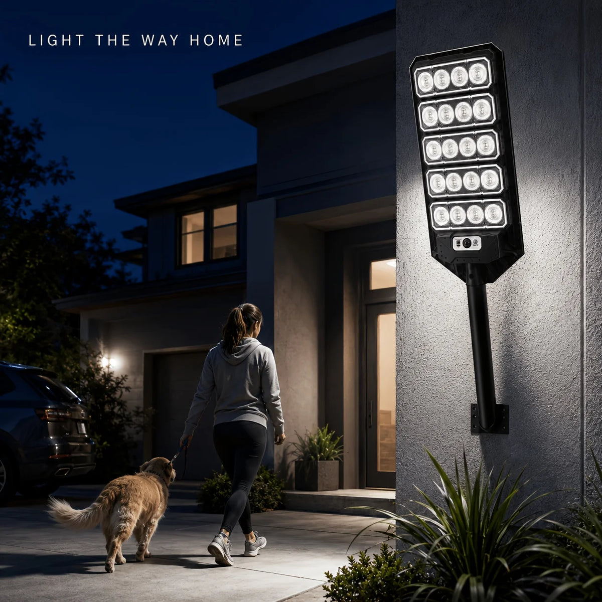 Outdoor Solar Street Light  4 Panel 5 Panel Motion Sensor Remote Control 3 Lighting Modes Dusk to Dawn Auto On Off IP65 Security Light Wall Pole Mount for Yard Driveway Garage Garden Patio