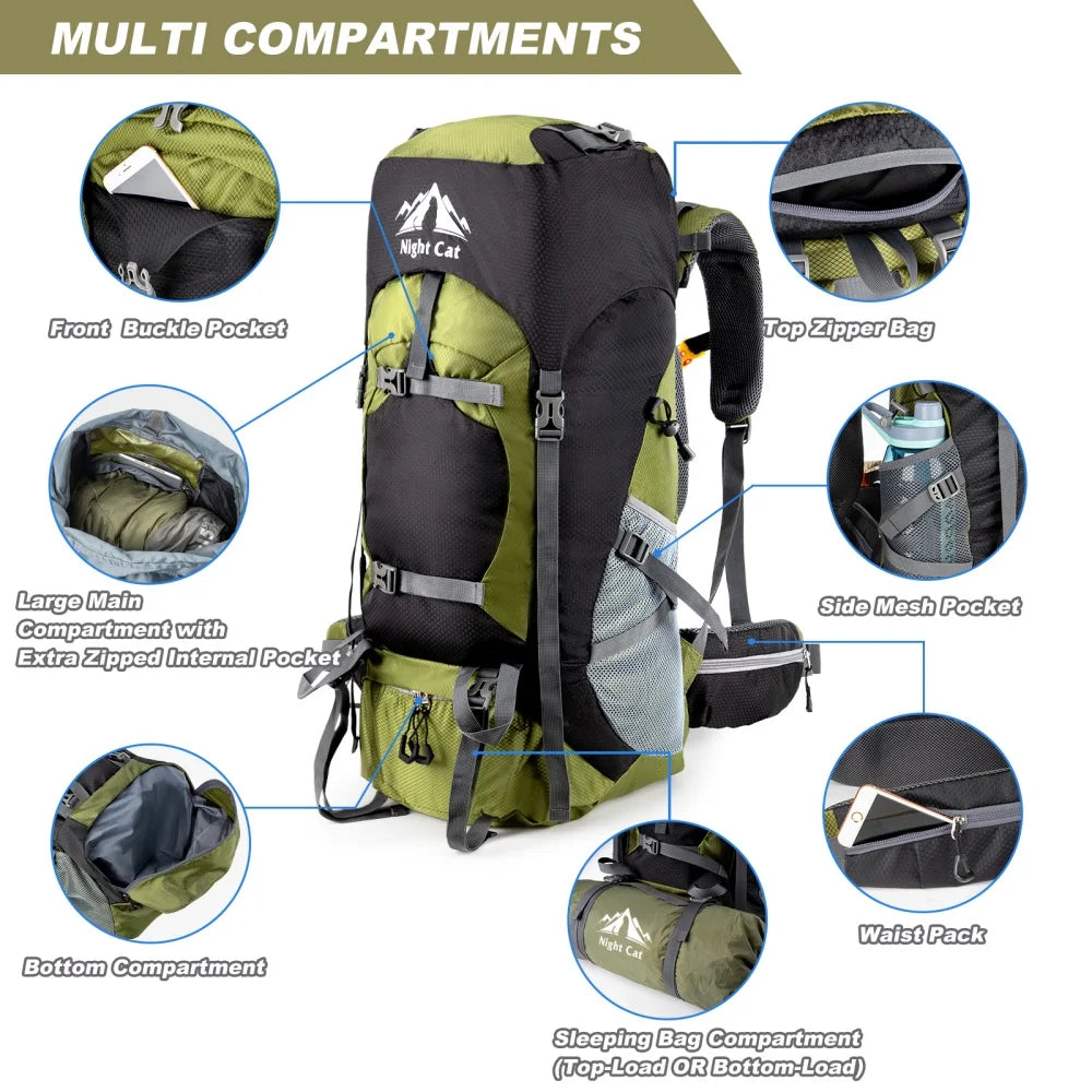 Night Cat Lightweight Hiking Backpack For Men And Women