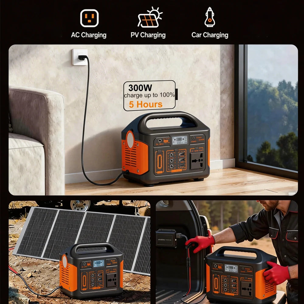 GaiaRay 460Wh Portable Power Station With LiFePO4 Battery Backup